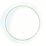 Apvalus LED veidrodis SAT aukso spalvos, 60 cm skersmens, su jutikliu ir su IP44 apsaugos klase.