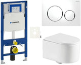 Pakabinami WC komplektas SAT su moduliu Geberit Duofix, bakeliu, mygtuku Sigma ir sėdyne softclose