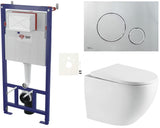 Pakabinami WC komplektas SAT Fusion su sūkuriniu nuplovimu, potinkiniu moduliu ir sėdyne softclose