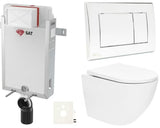 Pakabinami WC komplektas SAT Fusion su įmontuojamu moduliu, bakeliu SAT, blizgaus chromo nuleidimo mygtuku ir sėdyne