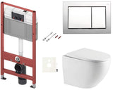 Pakabinami WC komplektas SAT su TECEbase bakeliu, TECE nowa mygtuku ir duroplasto softclose sėdyne