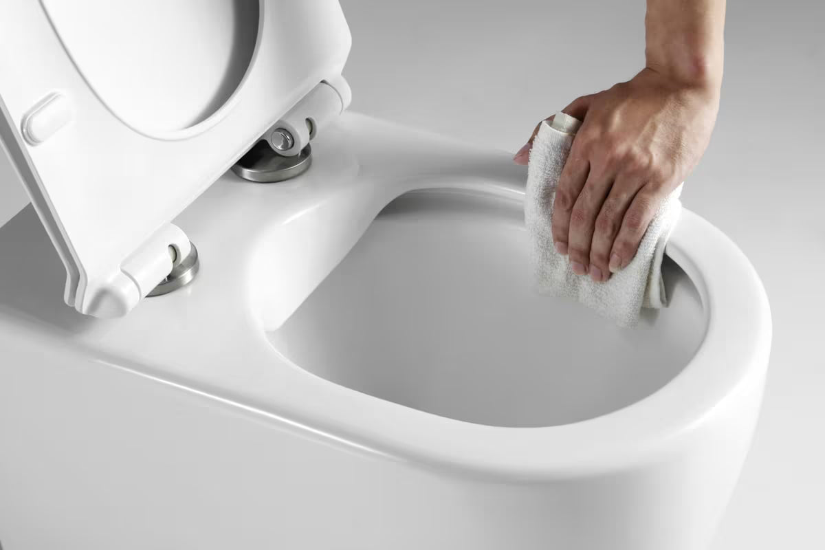 Pakabinami WC komplektas SAT su potinkiniu moduliu, bakeliu TECE ir duroplasto sėdyne su softclose
