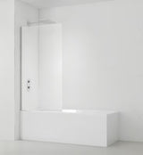 Stacionari vonios sienelė SAT Chrome 150x80 cm su chromuotu profiliu ir EasyClean danga padengtu stiklu.