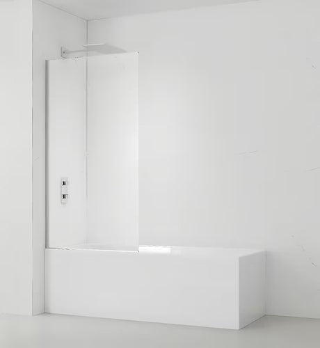 Stacionari vonios sienelė SAT Chrome 150x80 cm su chromuotu profiliu ir EasyClean danga padengtu stiklu.