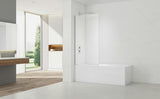 Stacionari vonios sienelė SAT Chrome 150x80 cm su chromuotu profiliu ir EasyClean danga padengtu stiklu.
