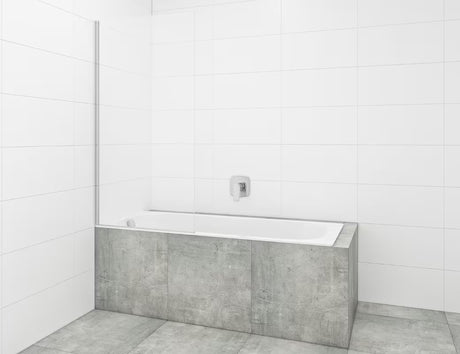 Stacionari vonios sienelė SAT Chrome 150x80 cm su chromuotu profiliu ir EasyClean danga padengtu stiklu.