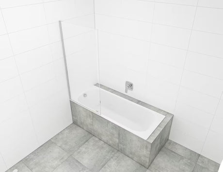Stacionari vonios sienelė SAT Chrome 150x80 cm su chromuotu profiliu ir EasyClean danga padengtu stiklu.