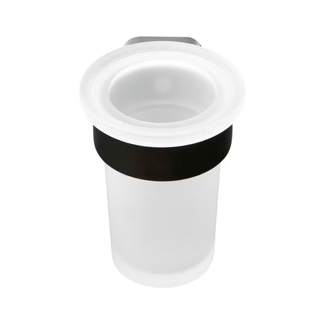 Sieninis stiklinės laikiklis SAT Simply R PVD dark-metal spalvos, su matiniu stiklu