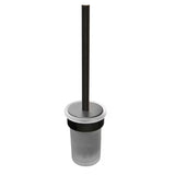 Sieninė WC šepetys SAT Simply R, PVD Gun Metal spalvos, su matinio stiklo indeliu.