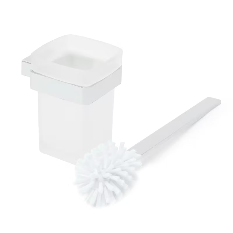 Sieninė WC šepetys SAT Simply S, chromo spalvos, su matiniu stiklu