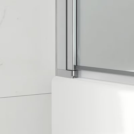 Dviejų Dalių sulankstomas vonios sienelė SAT Sk 150x105 cm, skaidrus stiklas ir chromo profiliai