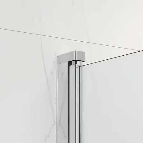 Dviejų Dalių sulankstomas vonios sienelė SAT Sk 150x105 cm, skaidrus stiklas ir chromo profiliai