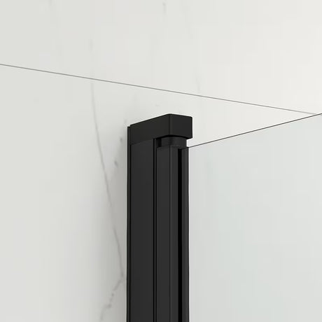 Juoda vonios sienelė SAT SK 150x105 cm, skaidrus stiklas, sulankstomas atidarymas