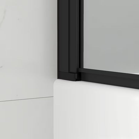 Juoda vonios sienelė SAT SK 150x105 cm, skaidrus stiklas, sulankstomas atidarymas