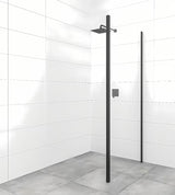 SAT Tex BB dušo durų šoninė sienelė  100 cm, juodos spalvos, su skaidriu stiklu