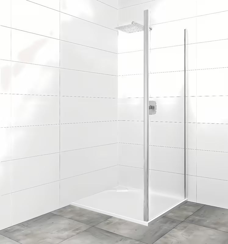 SAT Tex dušo durų šoninė sienelė  100 cm, blizgaus chromo, su skaidriu stiklu