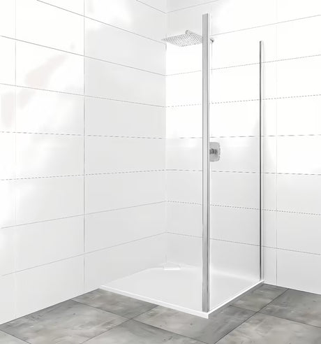 SAT Tex dušo durų šoninė sienelė  80 cm, skaidrus stiklas, blizgaus chromo profiliai