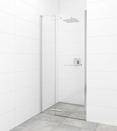Varstomos dušo durys SAT TGD New 120 cm, chromo spalvos, su skaidriu stiklu ir Easyclean danga