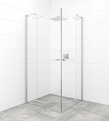 Varstomos dušo durys SAT TGD New 120 cm, chromo spalvos, su skaidriu stiklu ir Easyclean danga