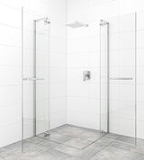 Varstomos dušo durys SAT TGD New 120 cm, chromo spalvos, su skaidriu stiklu ir Easyclean danga