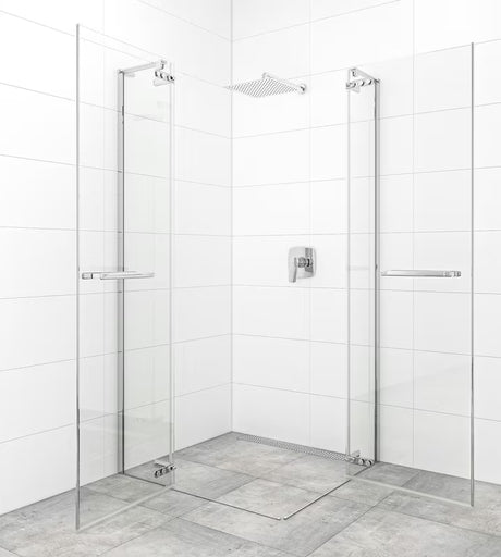Varstomos dušo durys SAT TGD New 120 cm, chromo spalvos, su skaidriu stiklu ir Easyclean danga