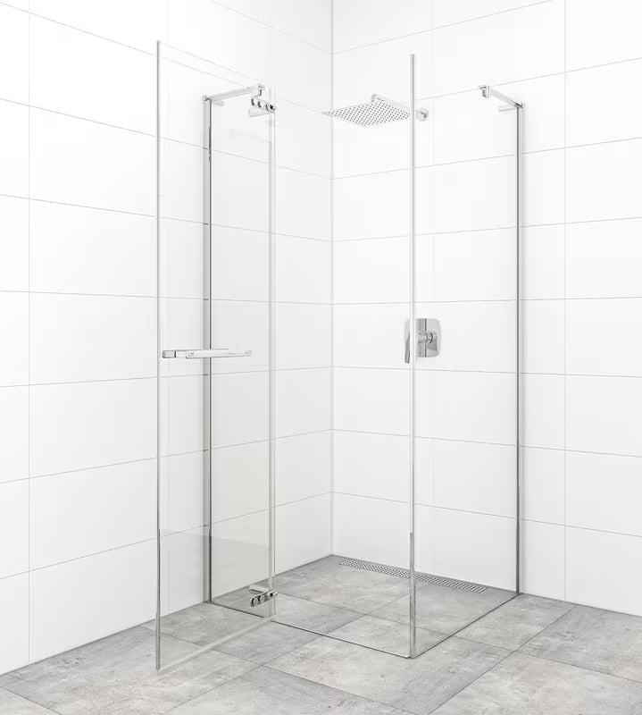 Varstomos dušo durys SAT TGD New 120 cm, chromo spalvos, su skaidriu stiklu ir Easyclean danga
