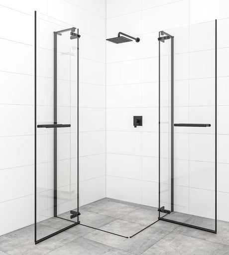 Varstomos dušo durys SAT Tgd New 120 cm, juodos matinės, su skaidriu stiklu ir Easyclean danga