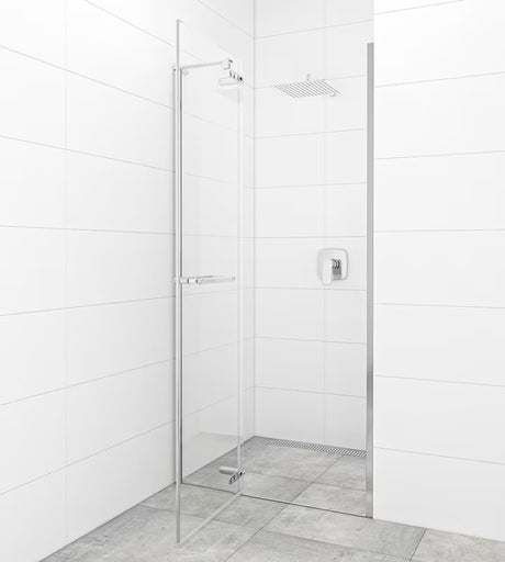 Varstomos dušo durys SAT TGD New 90 cm, chrome apdailos, su skaidriu grūdintu stiklu