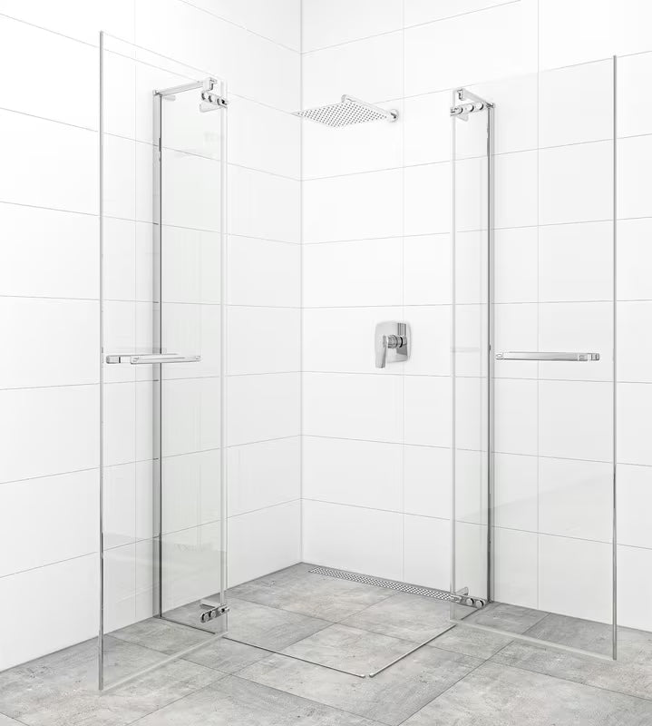 Varstomos dušo durys SAT TGD New 90 cm, chrome apdailos, su skaidriu grūdintu stiklu