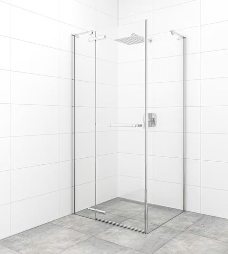 Varstomos dušo durys SAT TGD New 90 cm, chrome apdailos, su skaidriu grūdintu stiklu