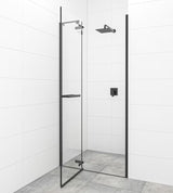 Varstomos dušo durys SAT Tgd New 90 cm, juodos matinės spalvos, su skaidriu stiklu ir Easyclean danga.