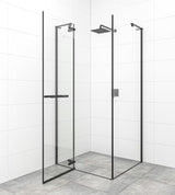 Varstomos dušo durys SAT Tgd New 90 cm, juodos matinės spalvos, su skaidriu stiklu ir Easyclean danga.