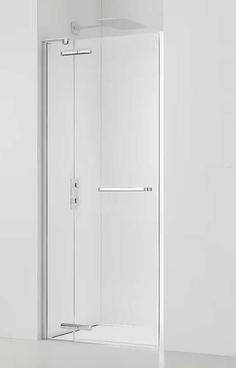 Dušo durys nišai SAT Tgd New 90 cm, blizgaus chromo spalvos, su skaidriu stiklu