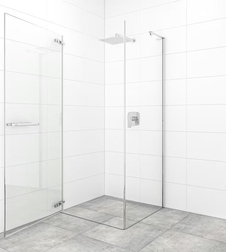 Varstomos dušo durys SAT Tgd New 100 cm, chromo spalvos, su skaidriu grūdintu stiklu ir Easyclean danga.
