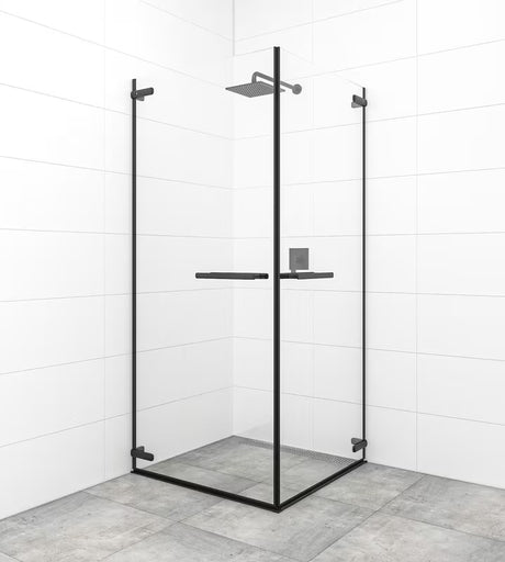 Varstomos dušo durys SAT TGD New 100 cm, juodos matinės spalvos, su skaidriu stiklu ir Easyclean danga.