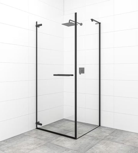 Varstomos dušo durys SAT TGD New 100 cm, juodos matinės spalvos, su skaidriu stiklu ir Easyclean danga.