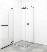 Varstomos dušo durys SAT TGD New 100 cm, juodos matinės spalvos, su skaidriu stiklu ir Easyclean danga.