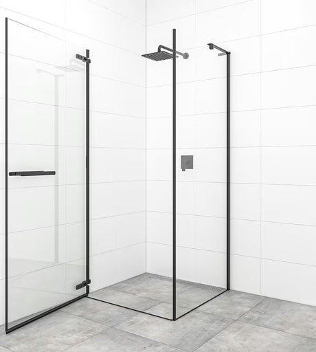 Varstomos dušo durys SAT TGD New 100 cm, juodos matinės spalvos, su skaidriu stiklu ir Easyclean danga.