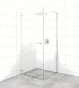 Berėmis kvadratinė dušo kabina SAT TGD New 100x100 cm blizgaus chromo spalvos, su skaidriu stiklu