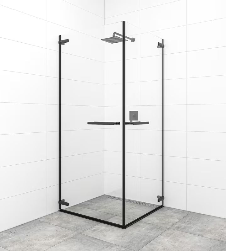 Varstomos dušo durys SAT Tgd New 80 cm, juodos matinės spalvos, su skaidriu stiklu ir Easyclean danga.
