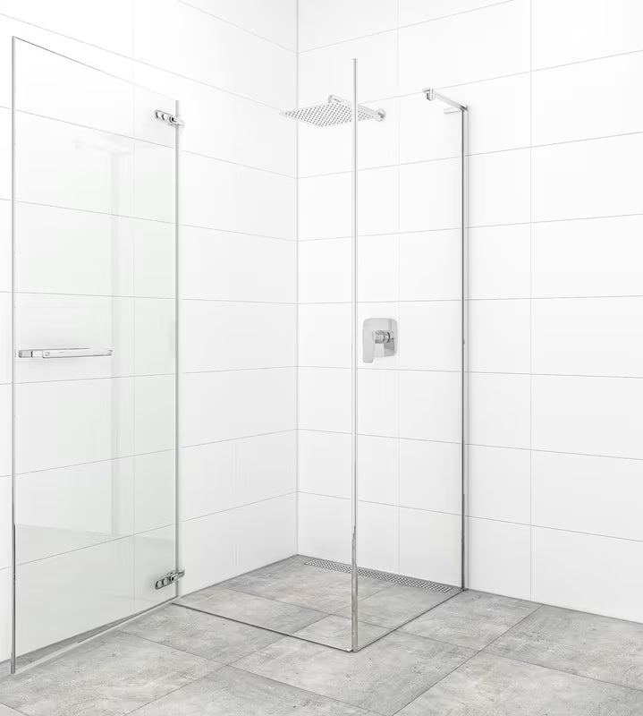 Varstomos dušo durys SAT Tgd New 90 cm, chromo spalvos, su skaidriu grūdintu stiklu ir Easyclean danga.