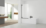 Varstoma vonios sienelė SAT Tgd New 150x80 cm su skaidriu stiklu ir juodu matiniu profiliu