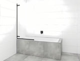 Varstoma vonios sienelė SAT Tgd New 150x80 cm su skaidriu stiklu ir juodu matiniu profiliu
