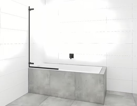 Varstoma vonios sienelė SAT Tgd New 150x80 cm su skaidriu stiklu ir juodu matiniu profiliu