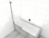 Varstoma vonios sienelė SAT Tgd New 150x80 cm su skaidriu stiklu ir juodu matiniu profiliu