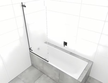 Varstoma vonios sienelė SAT Tgd New 150x80 cm su skaidriu stiklu ir juodu matiniu profiliu
