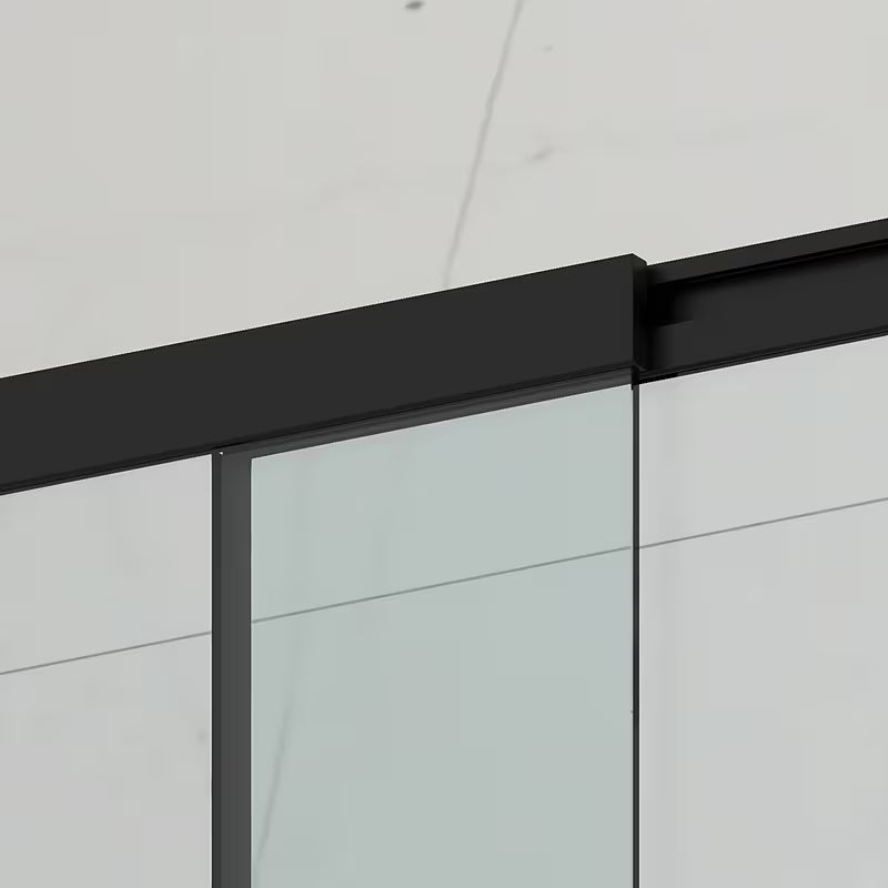 Slankiojanti vonios sienelė SAT Vision 140x120 cm su juodu profiliu ir skaidriu stiklu