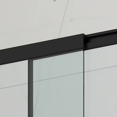 Slankiojanti vonios sienelė SAT Vision 140x120 cm su juodu profiliu ir skaidriu stiklu