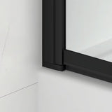 Slankiojanti vonios sienelė SAT Vision 140x120 cm su juodu profiliu ir skaidriu stiklu