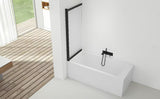 Slankiojanti vonios sienelė SAT Vision 140x120 cm su juodu profiliu ir skaidriu stiklu